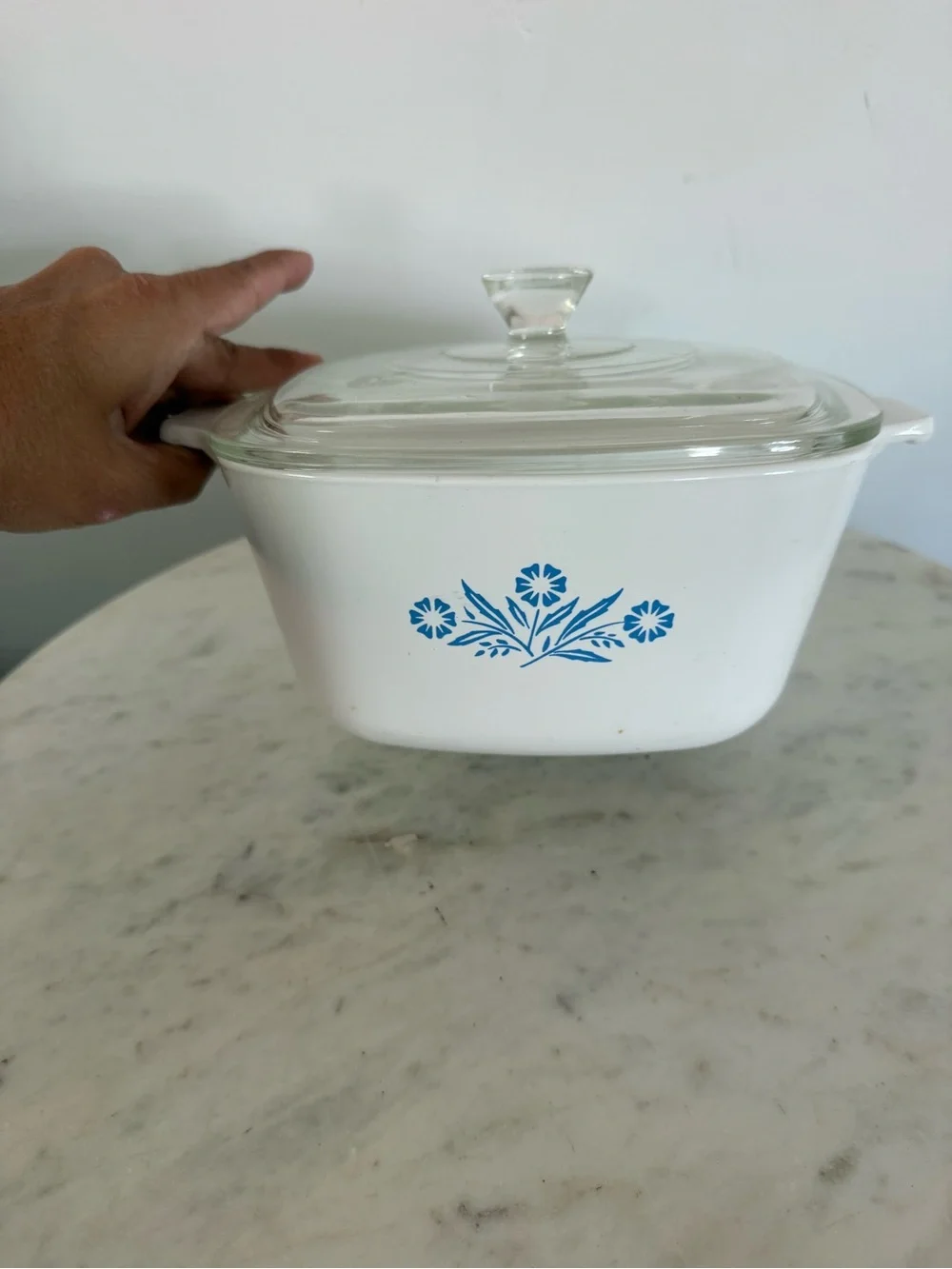 Corning Ware Cornflower Blue P-1 3/4-B Casserole 9” Long, 7” Wide, 4” Deep W/Lid